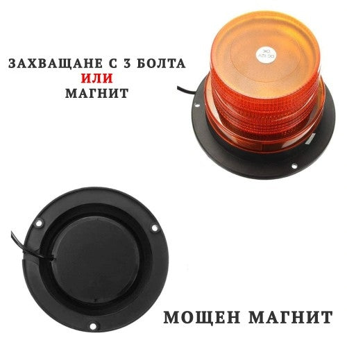 LED ЛЕД Аварийна / сигнална лампа Маяк буркан 12 / 24V – T325 – снимка 2