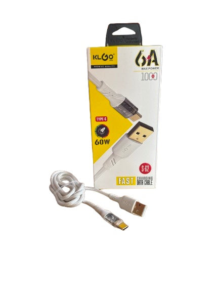 Кабел за зареждане KLGO 1 метър USB към Type C