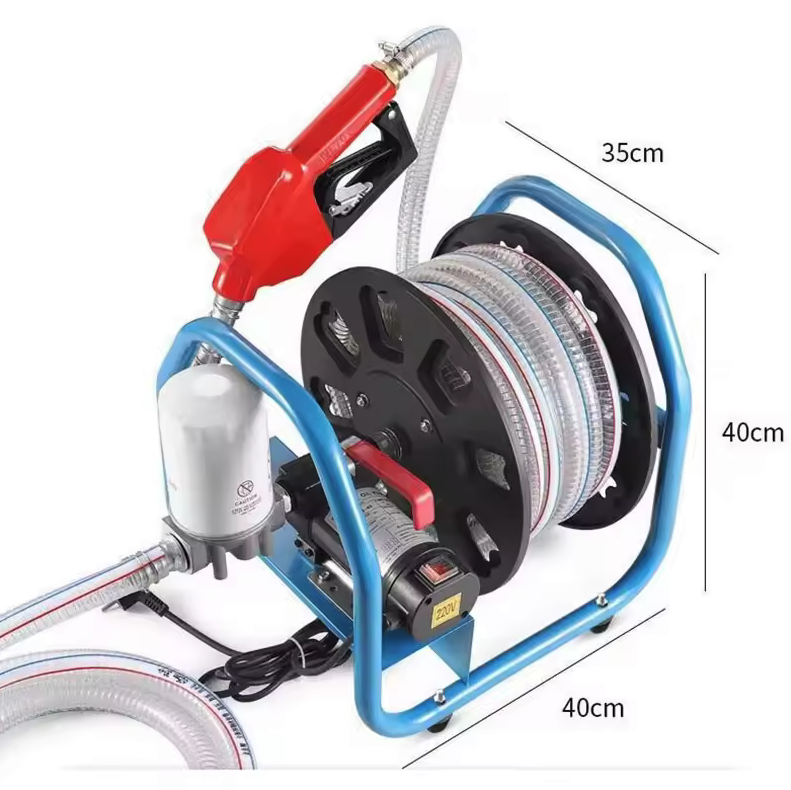 Електрическа помпа за гориво 380W – 220V 50 л / мин, с маркуч и пистолет – снимка 2