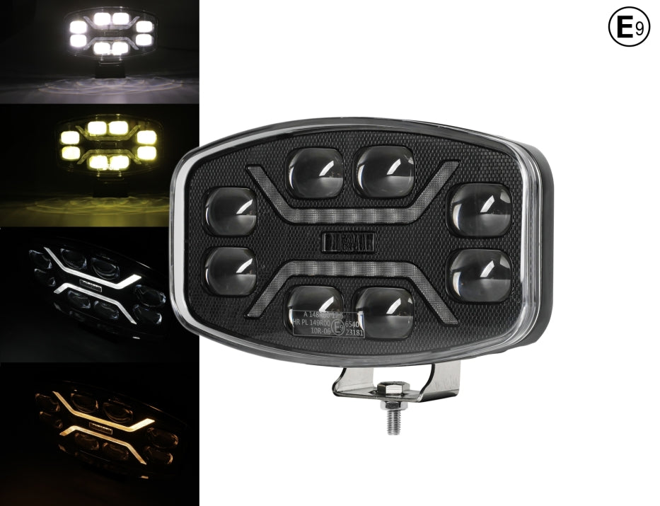 LED Халоген Фар DRL бяла / жълта светлина - 12-24V за джип, камион, агротехника