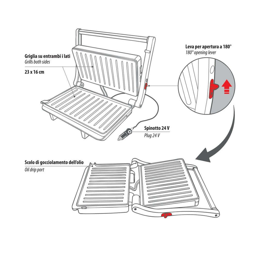 Electro-Chef Grill Plate 24V / 250W – електрическа грил плоча за камион и кемпер – снимка 7