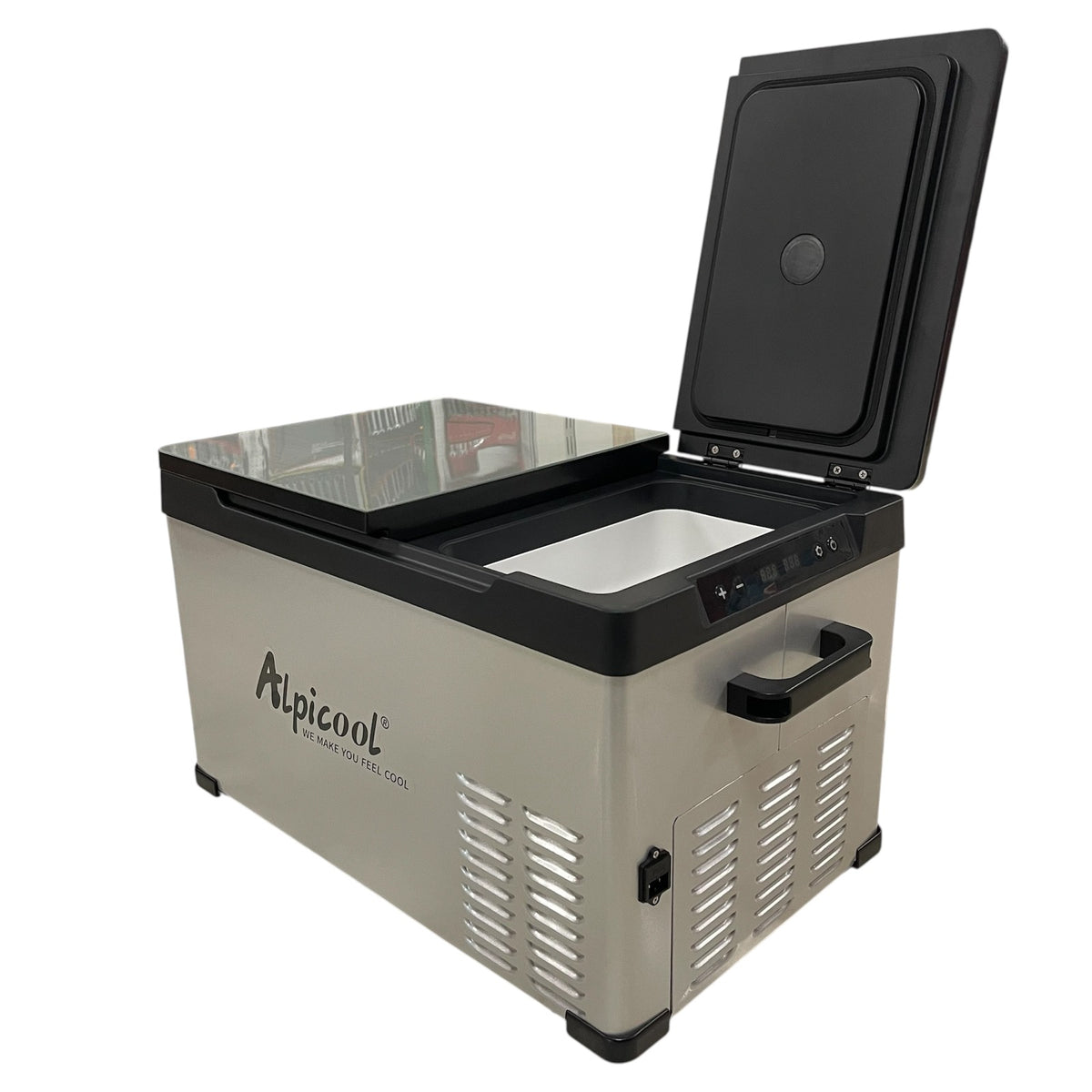 Хладилна кутия за автомобил и къмпинг Alpicool CD35 – 22 л, две отделения, 12V / 24V / 220V