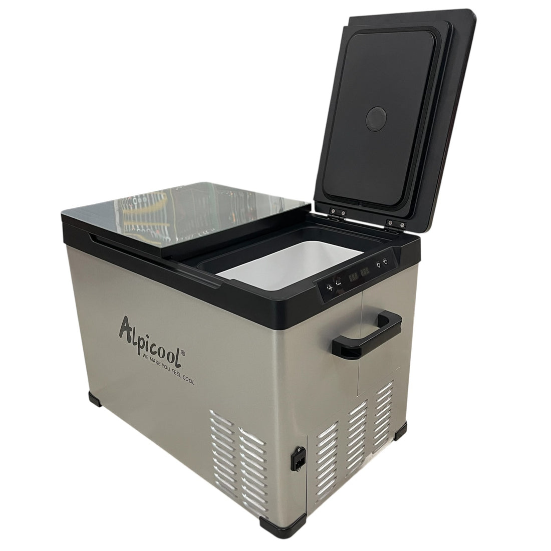 Хладилна кутия за автомобил и къмпинг Alpicool CD45 – 30 л, две отделения, 12V / 24V / 220V