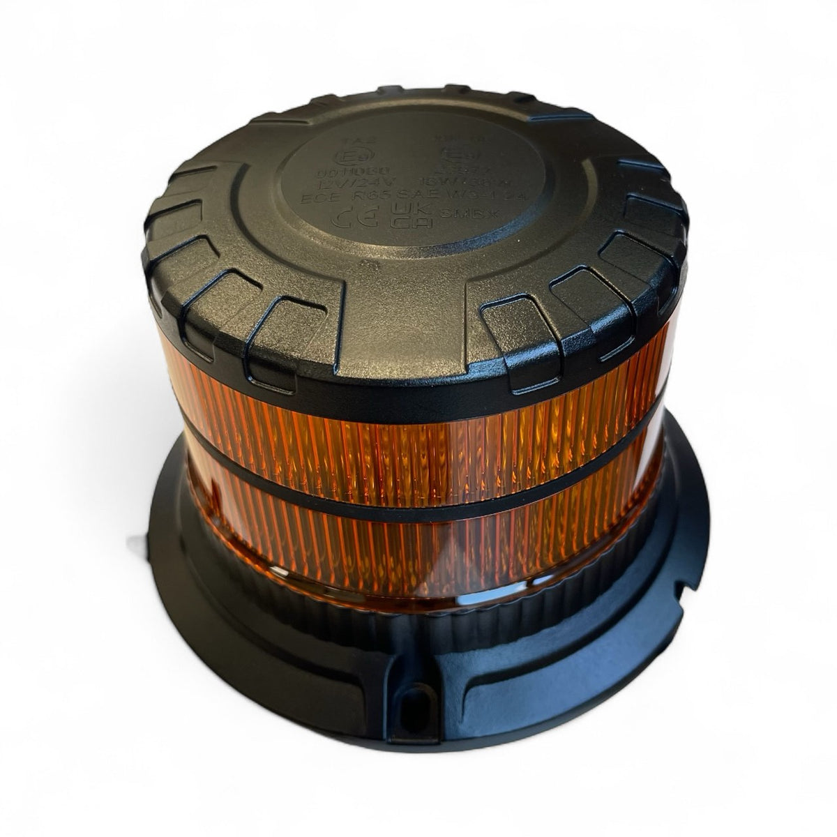 LED авариен буркан нисък с жълта светлина – ДЕН / НОЩ функция, 12 / 24V, сертифициран R65 / E9 – снимка 2