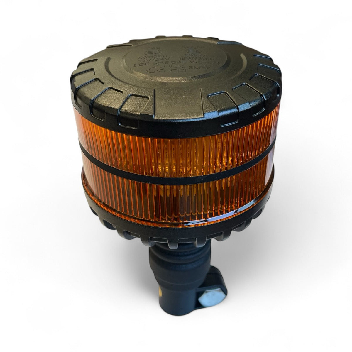 LED авариен буркан нисък на прът с жълта светлина – ДЕН / НОЩ функция, 12 / 24V, сертифициран R65 / E9 – снимка 2