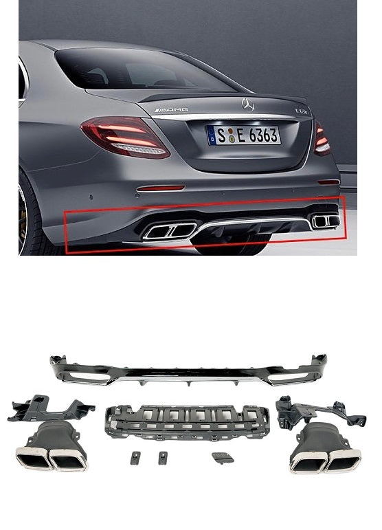 Заден дифузьор хром Mercedes-Benz E63s AMG Optik Sedan W213 (2016-2019)