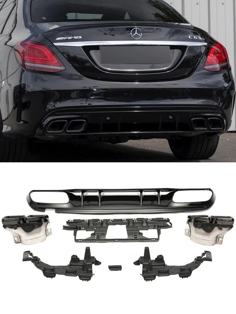 Дифузьор с накрайници amg optik c63 за Mercedes c-class w205 / s205