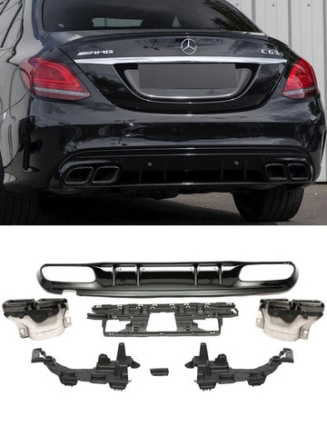 Дифузьор с накрайници amg optik c63 за Mercedes c-class w205 / s205