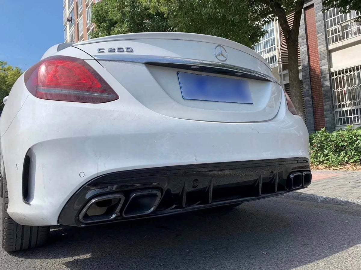 Дифузьор с накрайници amg optik c63 за Mercedes c-class w205 / s205 – снимка 3