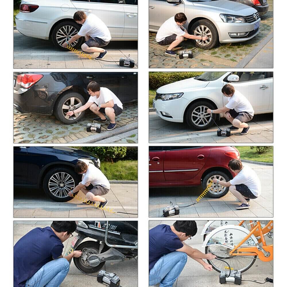 Двуцилиндров Компресор за гуми 12V – снимка 5