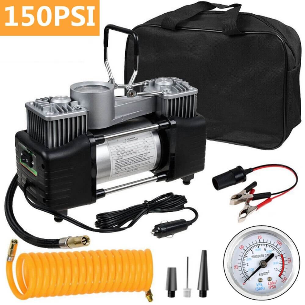 Двуцилиндров Компресор за гуми 12V – снимка 2