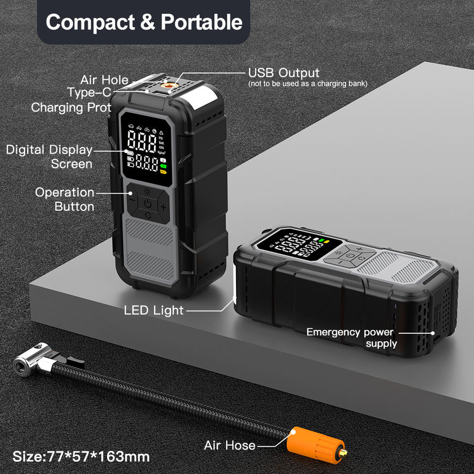 Компресор + стартер за автомобил JumpStarter 2в1 8000Mah – снимка 5