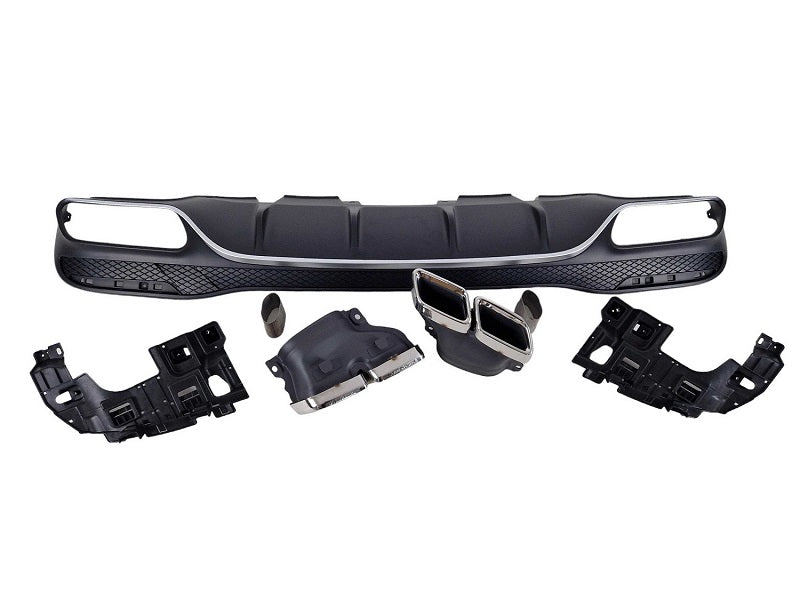 Дифузьор с накрайници хром amg optik c63 за Mercedes c-class w205 / s205 – снимка 2
