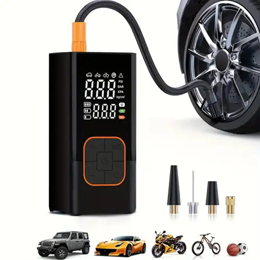 Безжичен дигитален компресор за гуми 4000mah , 150PSI, Презареждаем – снимка 3