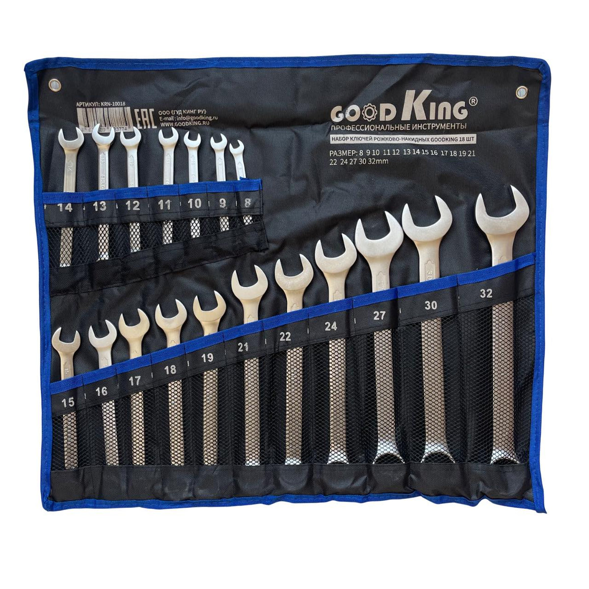Комплект гаечни ключове 6-32mm 18 части GOODKING KRN-10018