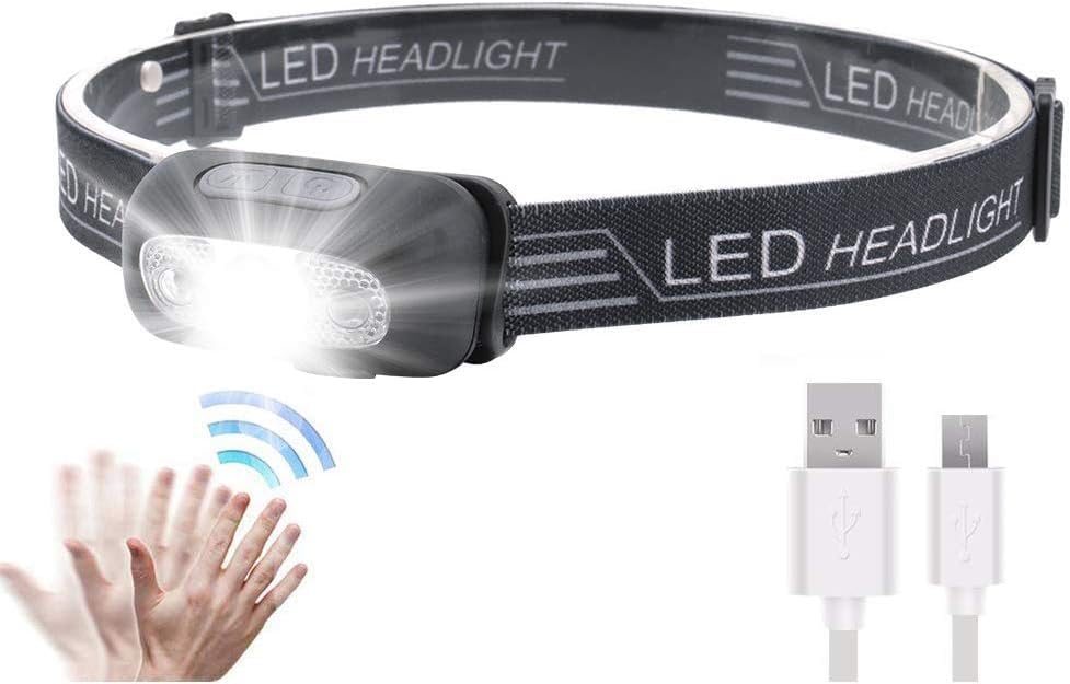 Мощен, акумулаторен, USB челник / челно фенерче със сензор