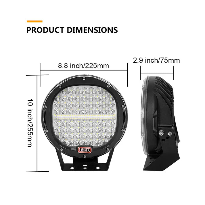 9″ Мощен халоген 384W LED ФАР за джипове камиони 9-30V – снимка 4