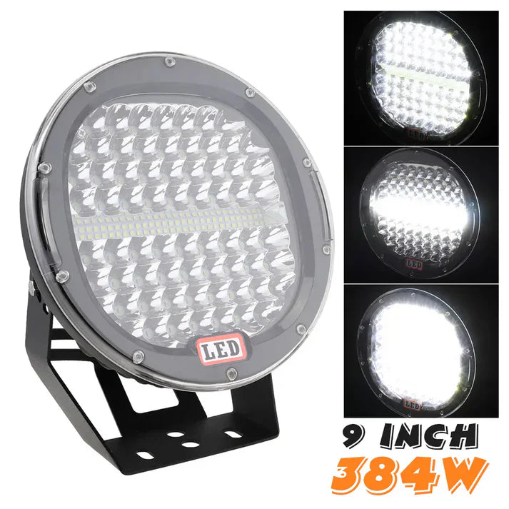 9″ Мощен халоген 384W LED ФАР за джипове камиони 9-30V