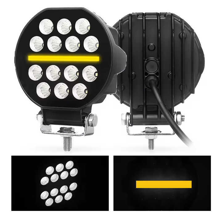 Диоден халоген LED светлини габарит, жълта 12 / 24V 50W - T458