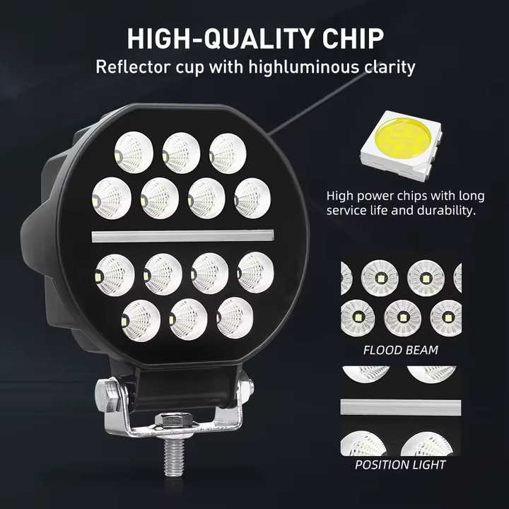 Диоден халоген LED светлини габарит, жълта 12 / 24V 50W - T458 – снимка 5