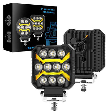 Диоден халоген LED с бяла светлина и жълт габарит - 12 / 24V - T774