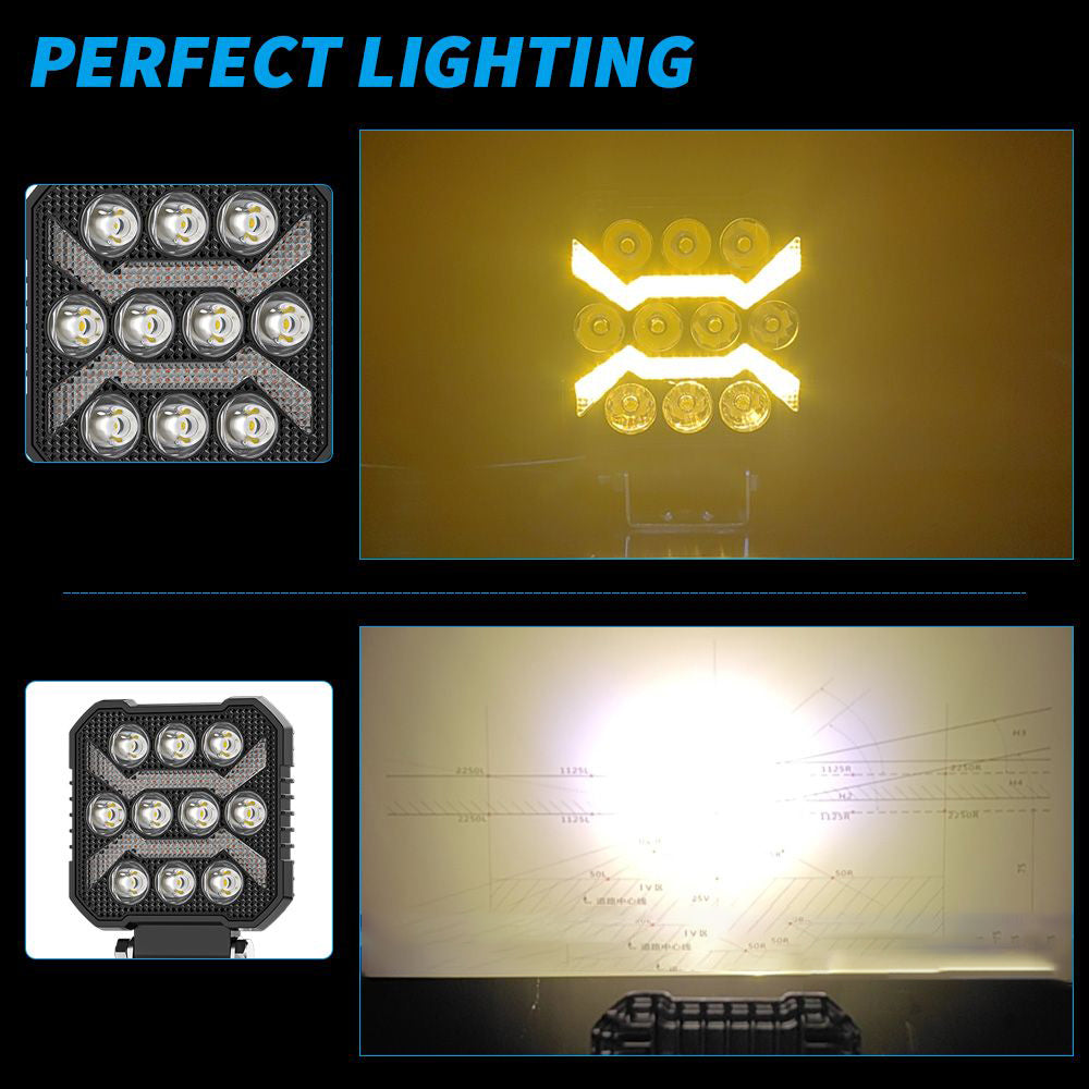 Диоден халоген LED с бяла светлина и жълт габарит - 12 / 24V - T774 – снимка 2