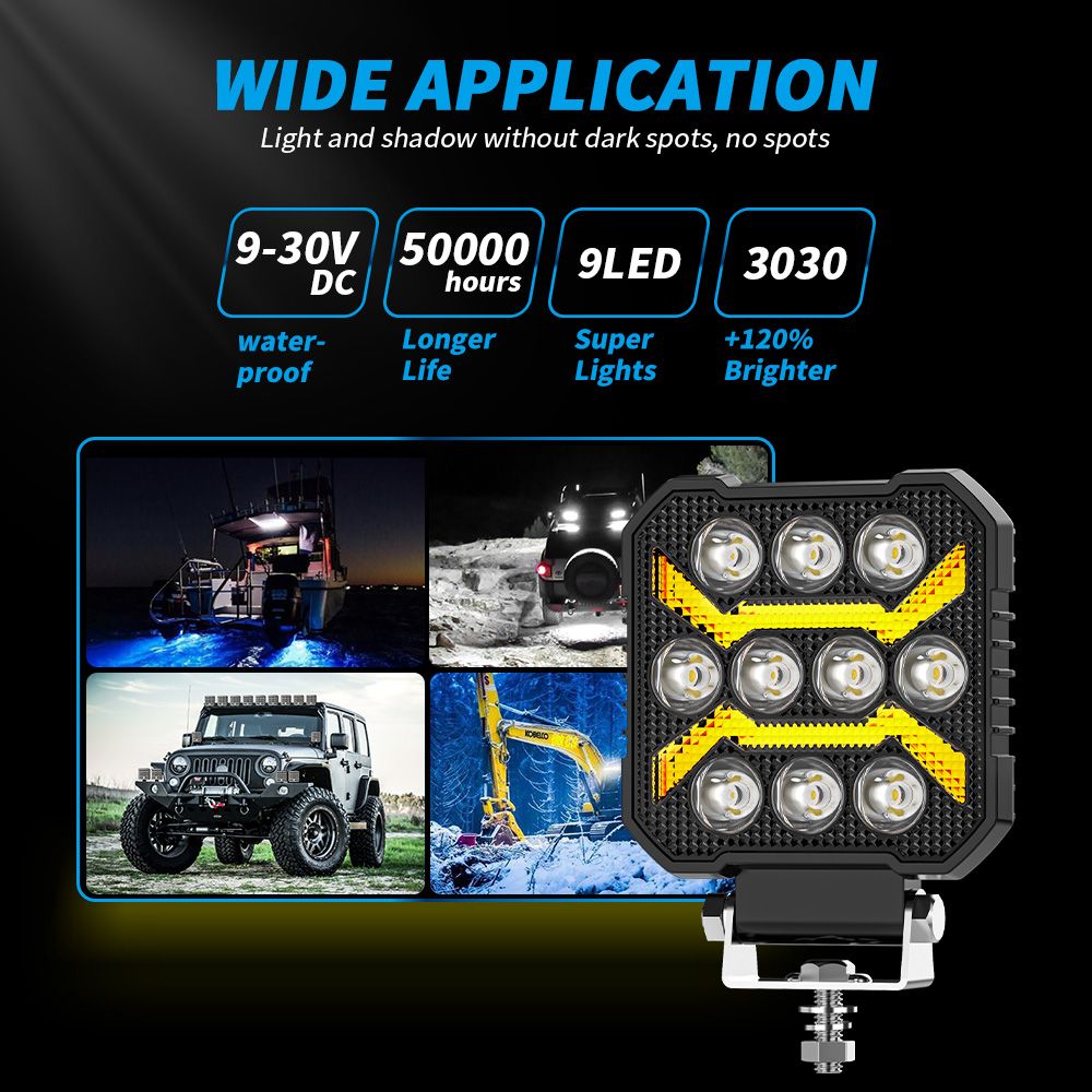 Диоден халоген LED с бяла светлина и жълт габарит - 12 / 24V - T774 – снимка 4