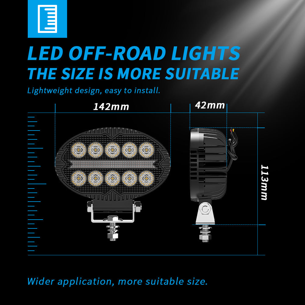Диоден халоген LED с бяла светлина и жълт габарит - 12 / 24V - T775 – снимка 2