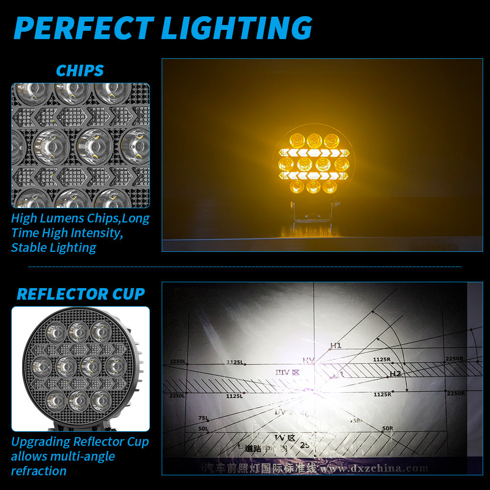 Диоден халоген LED с бяла светлина и жълт габарит - 12 / 24V - T776 – снимка 3
