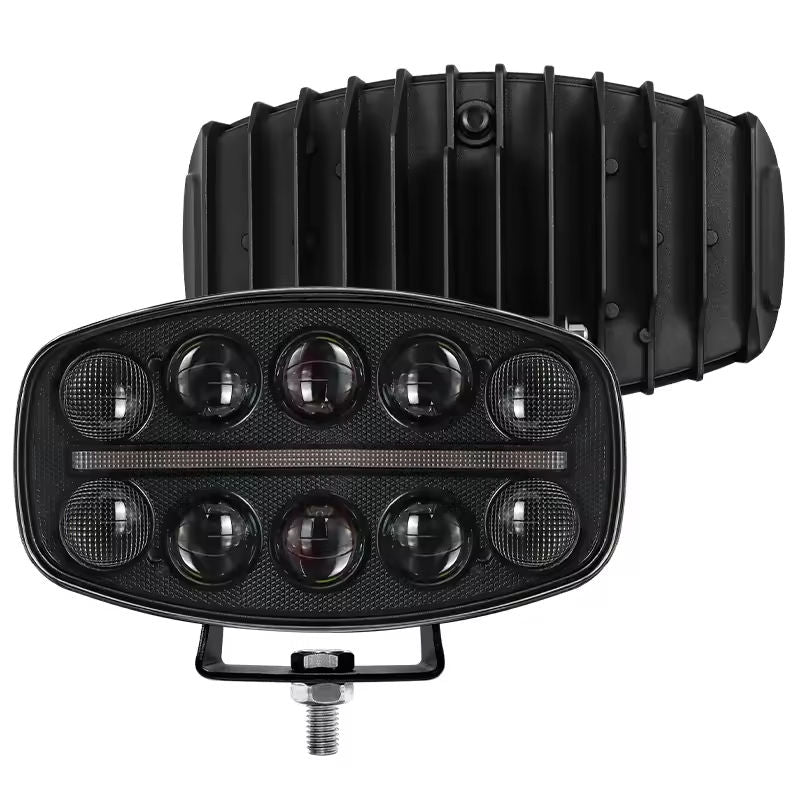 LED Халоген Фар DRL бяла / жълта светлина - 12-24V за джип, камион, агротехника 9 инча- T881 – снимка 2
