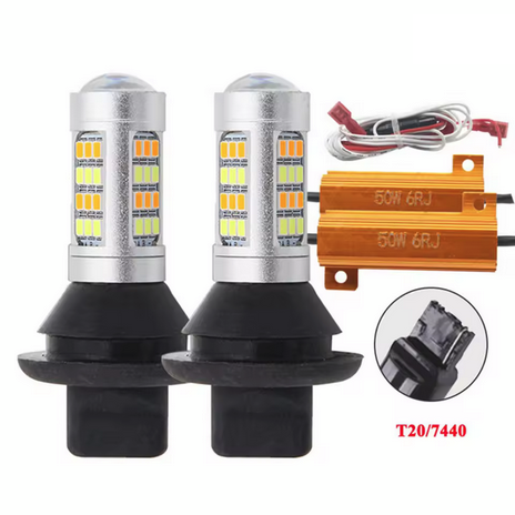 LED крушки за дневни светлини + мигач T20 – снимка 2