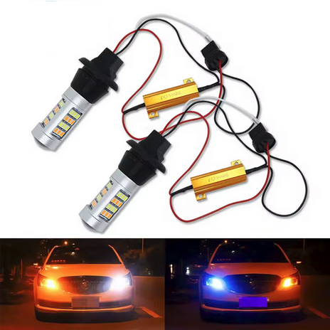 LED крушки за дневни светлини + мигач T20