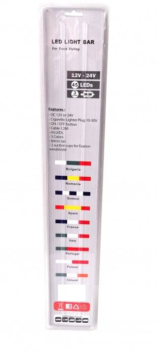 Светеща лента LED Бяло, Зелено, Червено 60 см флаг - T669 – снимка 2