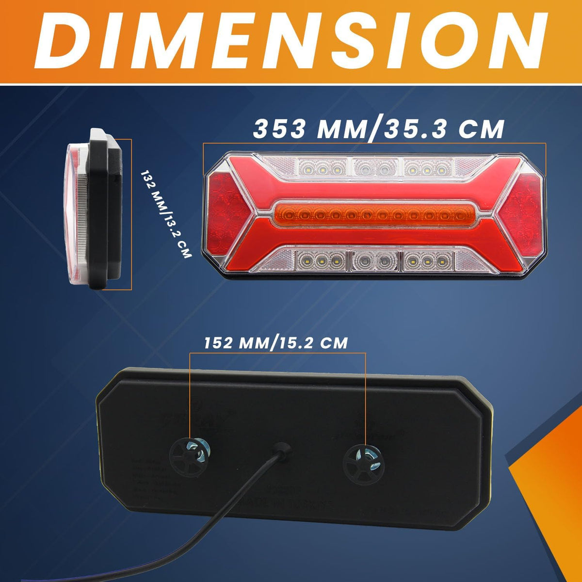 Стоп диоден ЛЕД 5 светлини с динамичен мигач 12 / 24V - T764 – снимка 5