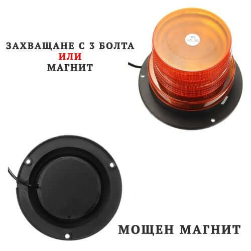 Диоден авариен буркан на магнит 12-24V – снимка 2