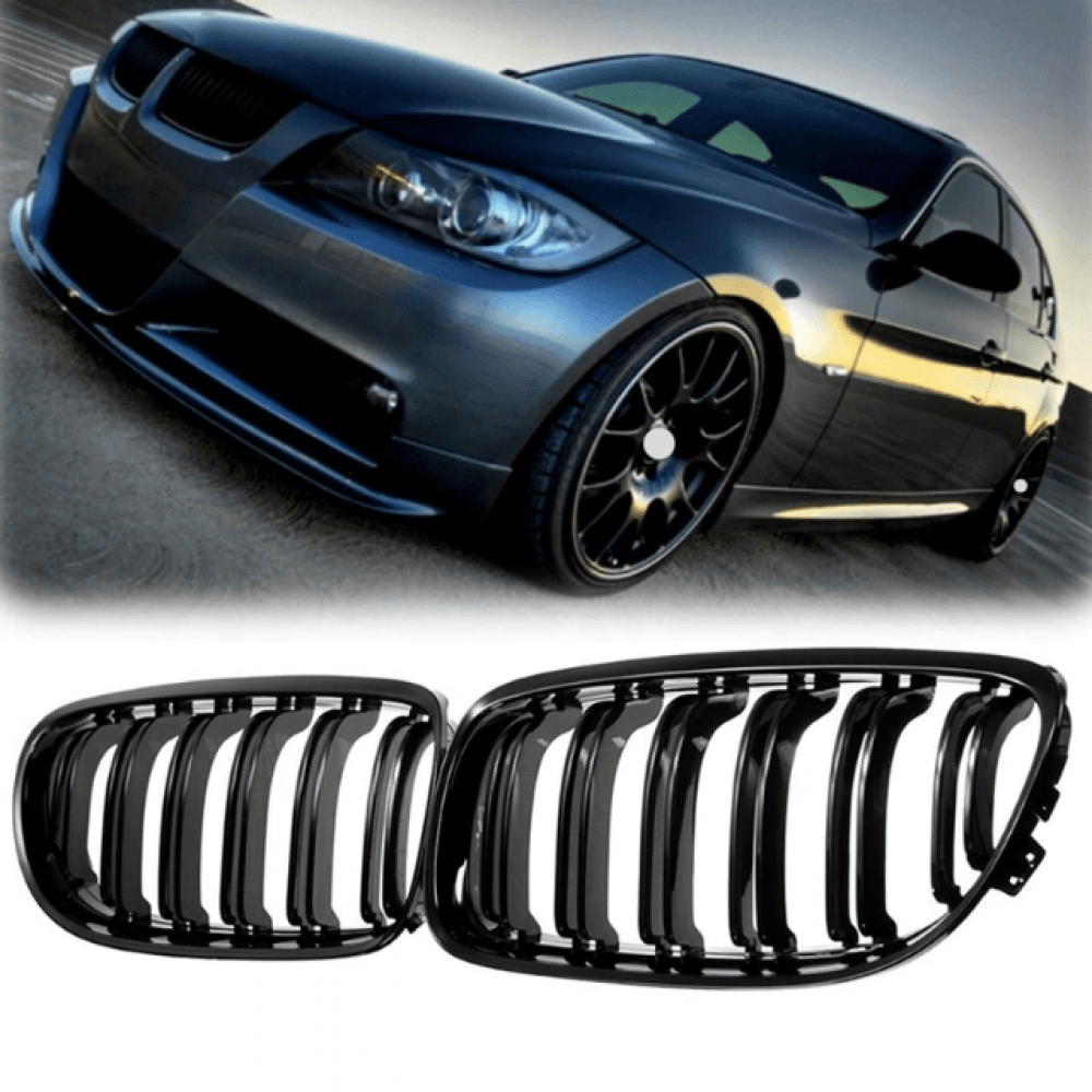 Бъбреци черен лак тип M3 с двойни ребра за BMW серия 3 E90, E91 2008-2012