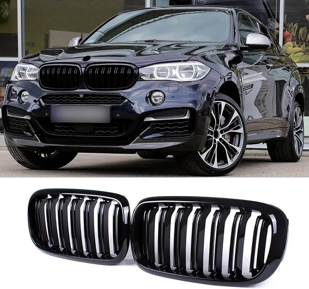 Бъбреци с двойни ребра черен лак за BMW X5 F15, X6 F16 2013-2018