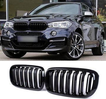 Бъбреци с двойни ребра черен лак за BMW X5 F15, X6 F16 2013-2018