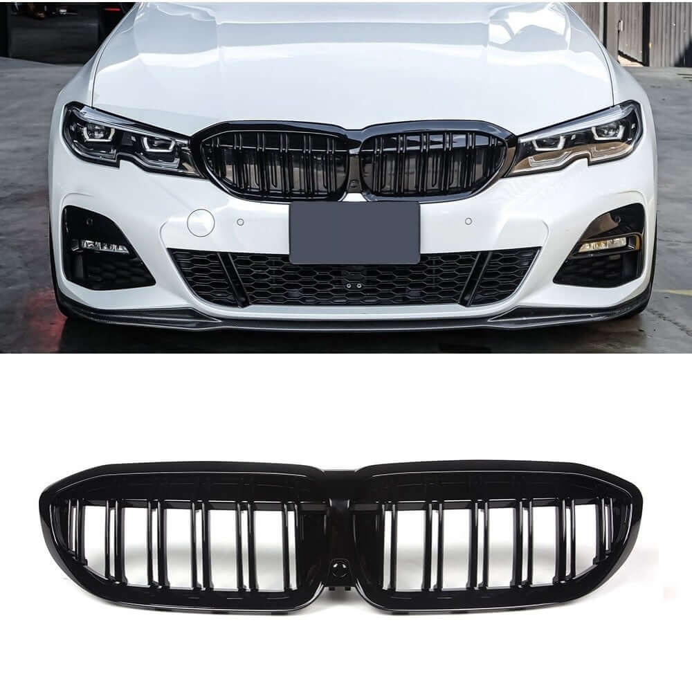 Бъбреци с двойни ребра тип M3 черен лак за BMW серия 3 G20, G21 след 2019 година