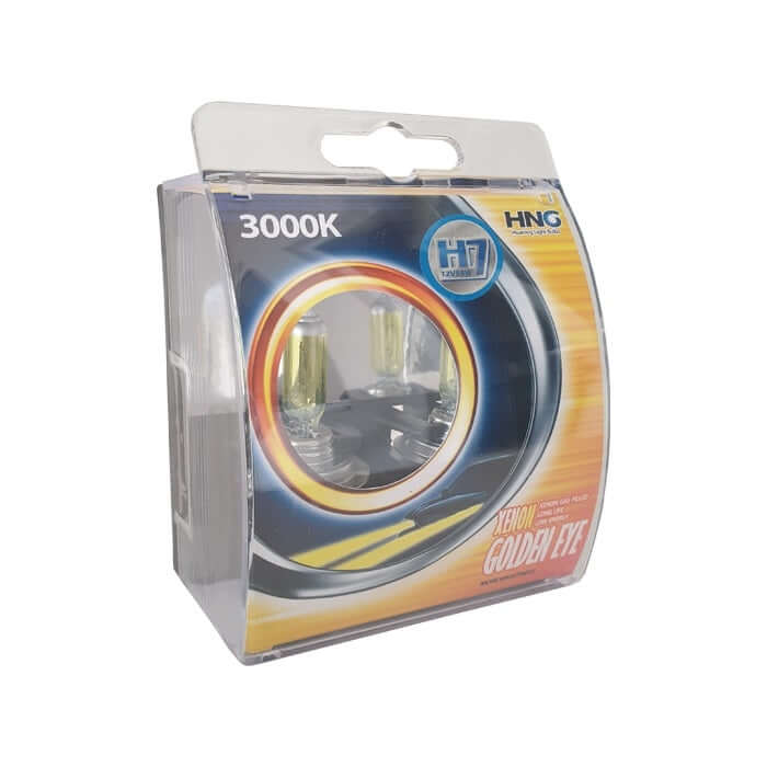 Халогенни крушки HNG H7 55W тип ''Golden eye'' жълти 2бр / к-т