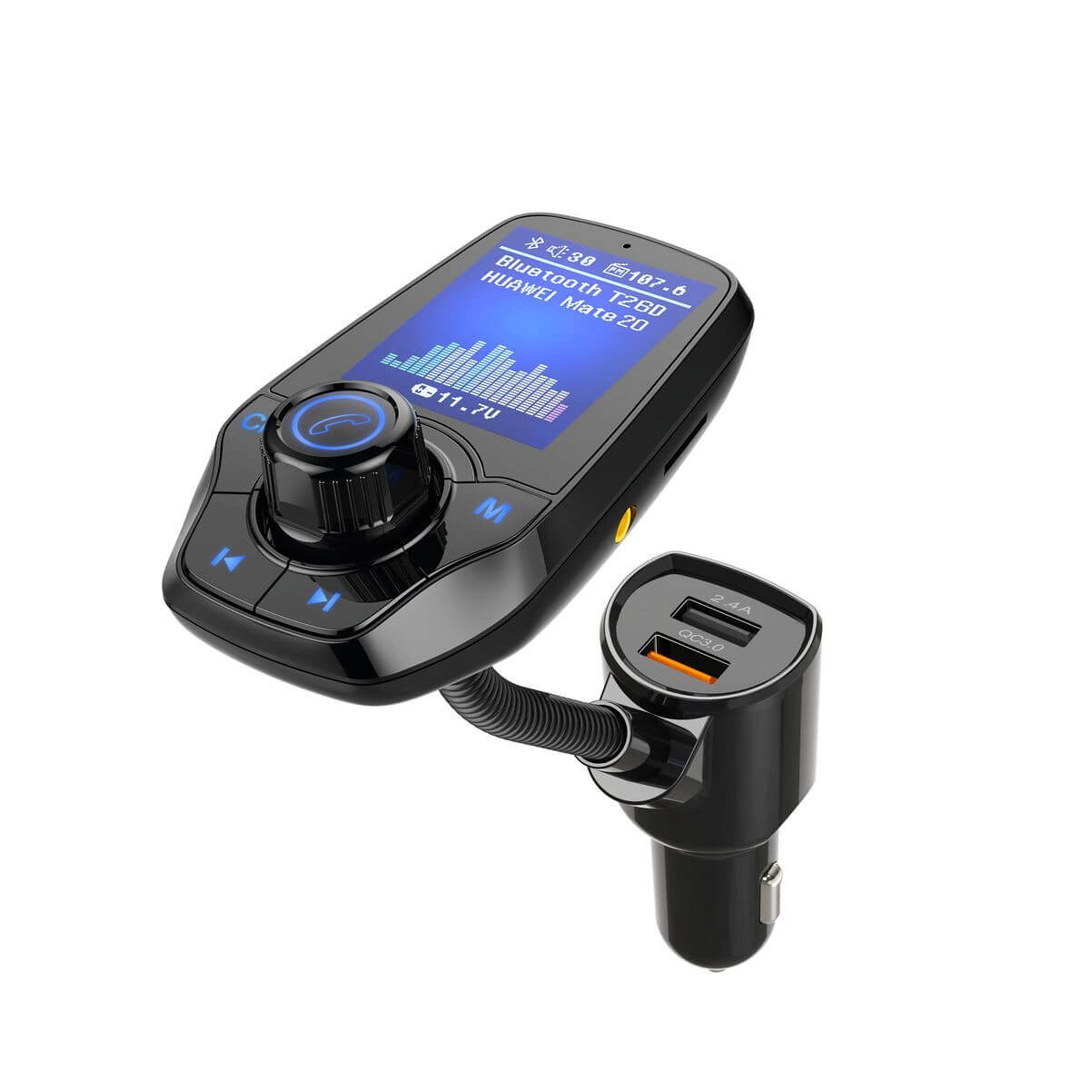 FM трансмитер с дисплей - Bluetooth