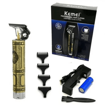 Тример за коса и брада Kemei KM-1971, 3W, 1000 mAh, Черен