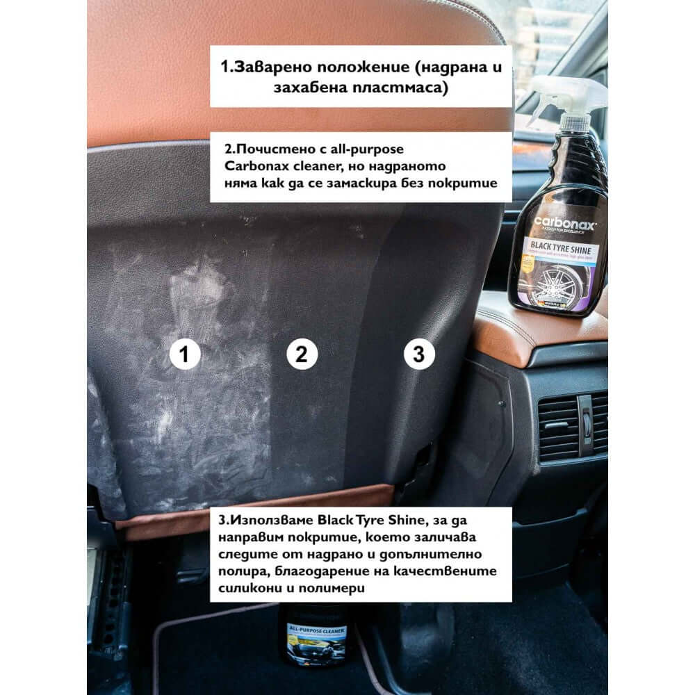 Спрей за блясък на гуми Carbonax 720мл – снимка 7