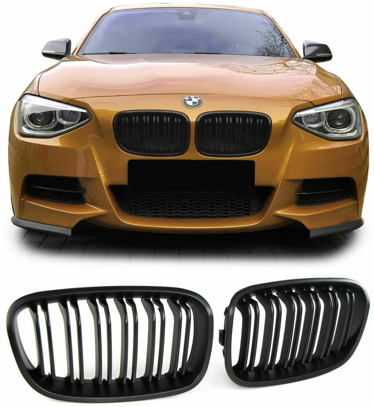 Бъбреци за BMW 1-ва серия F20 / F21 Черен Гланц Двойни (2011-2014)