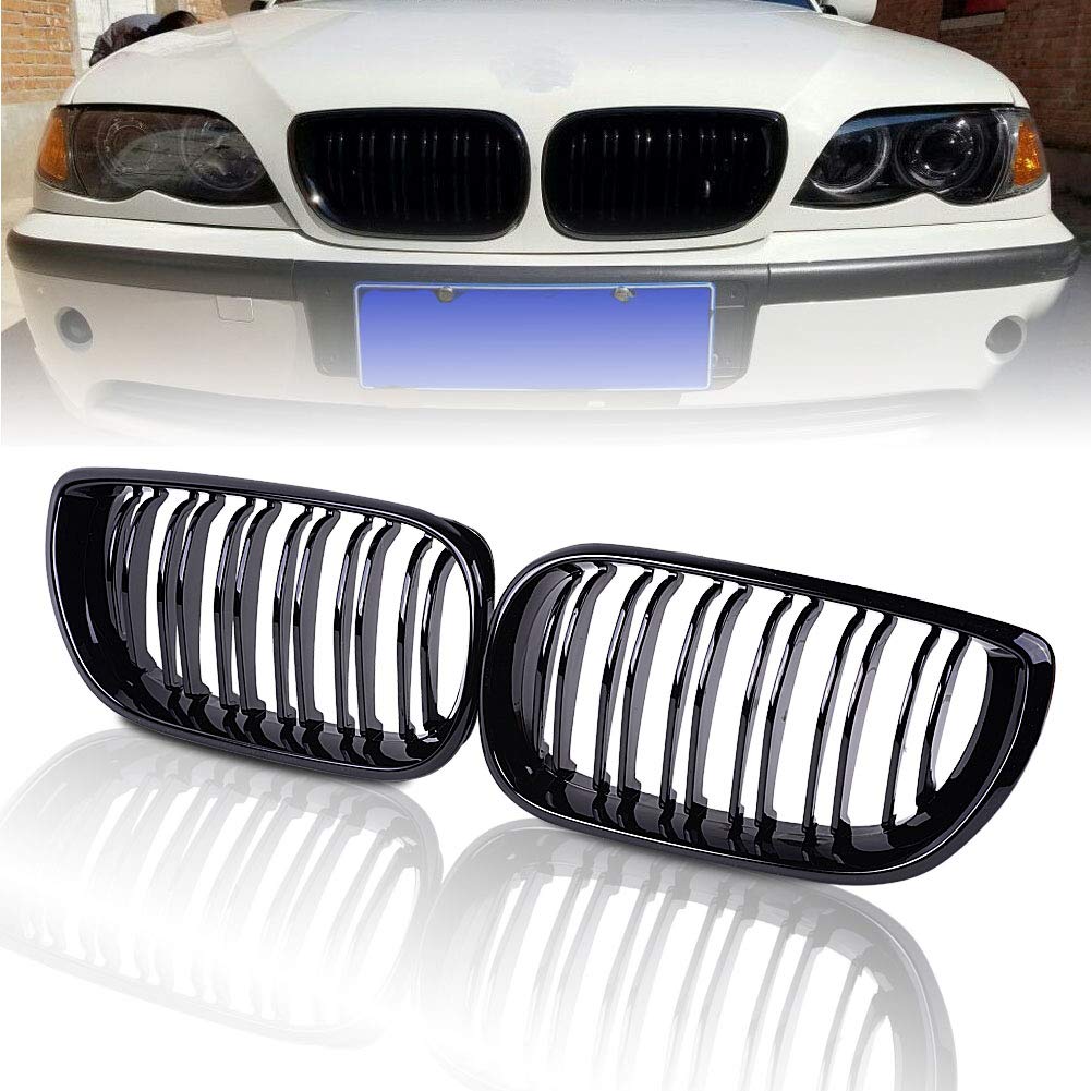 Бъбреци с двойни ребра черен лак за BMW 3-та серия 2002-2005 / E46