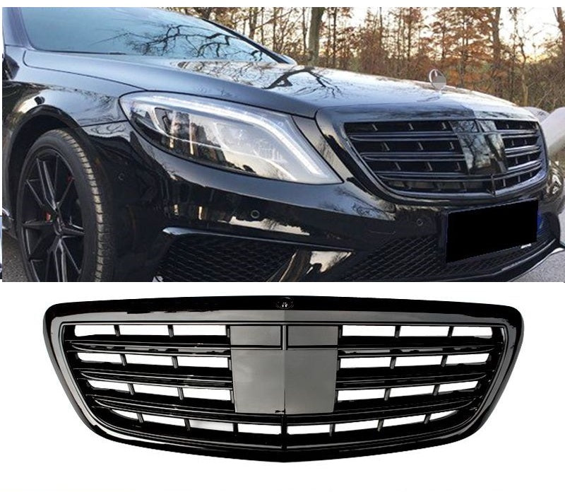 Черен лак решетка тип AMG за Mercedes S класа W222 2013-2020 за модела с Distronic и Night Vision