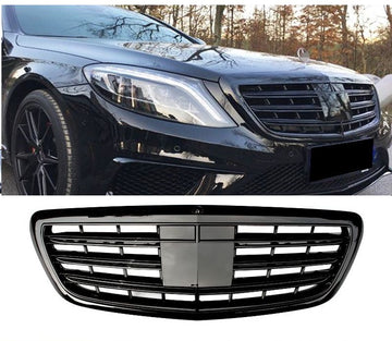 Черен лак решетка тип AMG за Mercedes S класа W222 2013-2020 за модела с Distronic и Night Vision