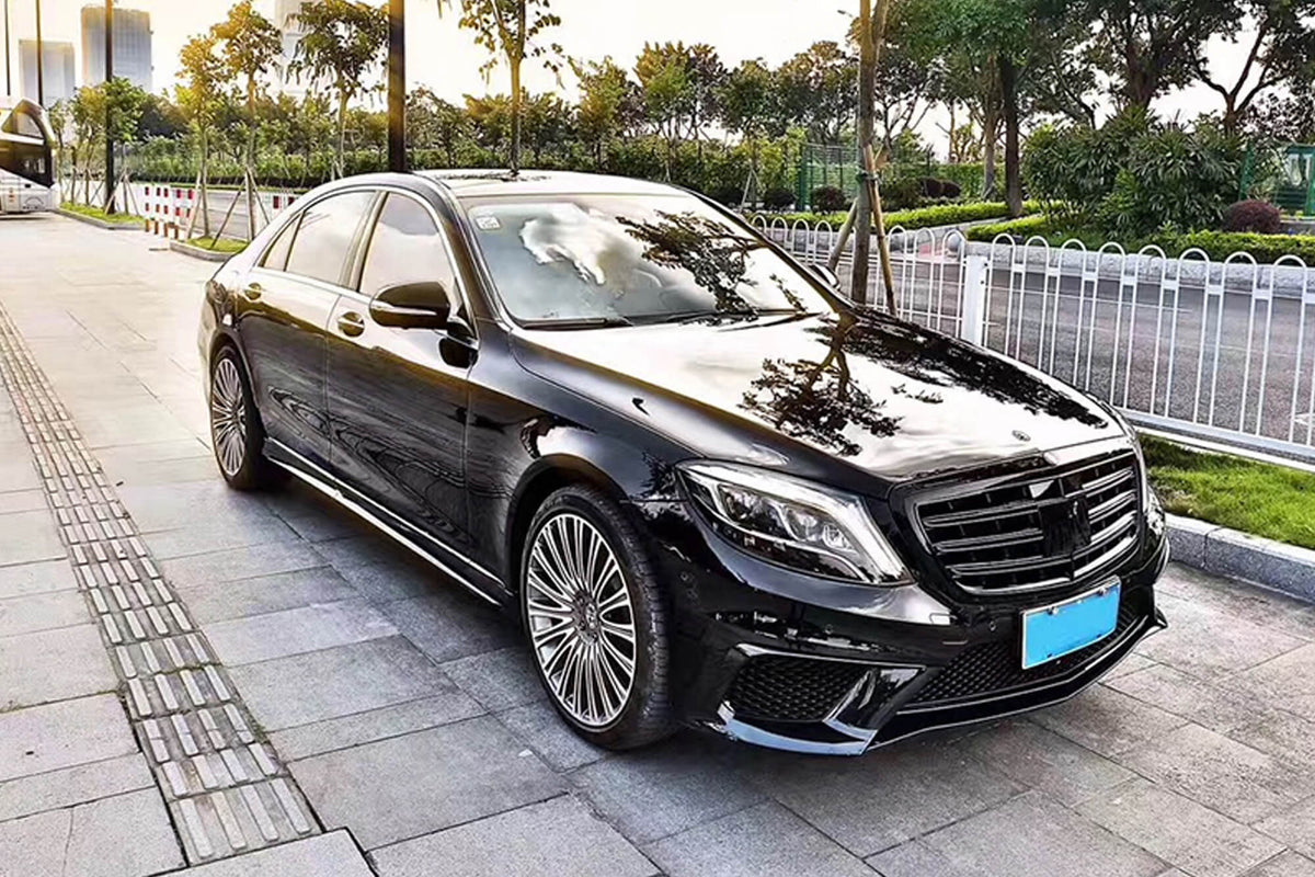 Черен лак решетка тип AMG за Mercedes S класа W222 2013-2020 за модела с Distronic и Night Vision – снимка 2