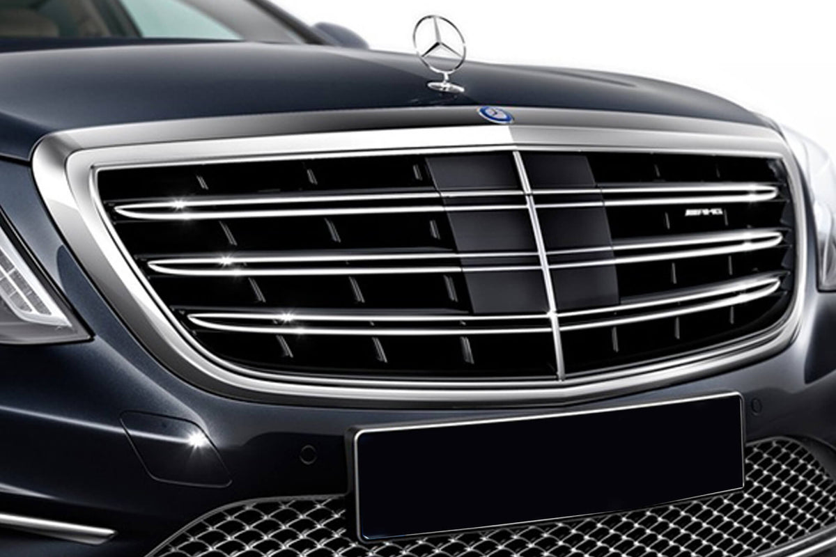 Хром / черна решетка тип AMG за Mercedes S класа W222 2013-2020 за модела с Distronic и Night Vision – снимка 4