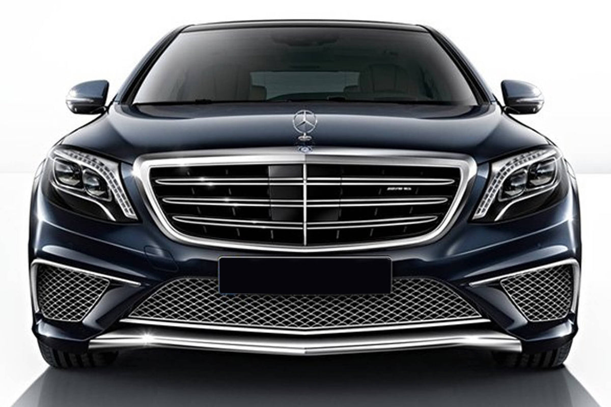 Хром / черна решетка тип AMG за Mercedes S класа W222 2013-2020 за модела с Distronic и Night Vision – снимка 3